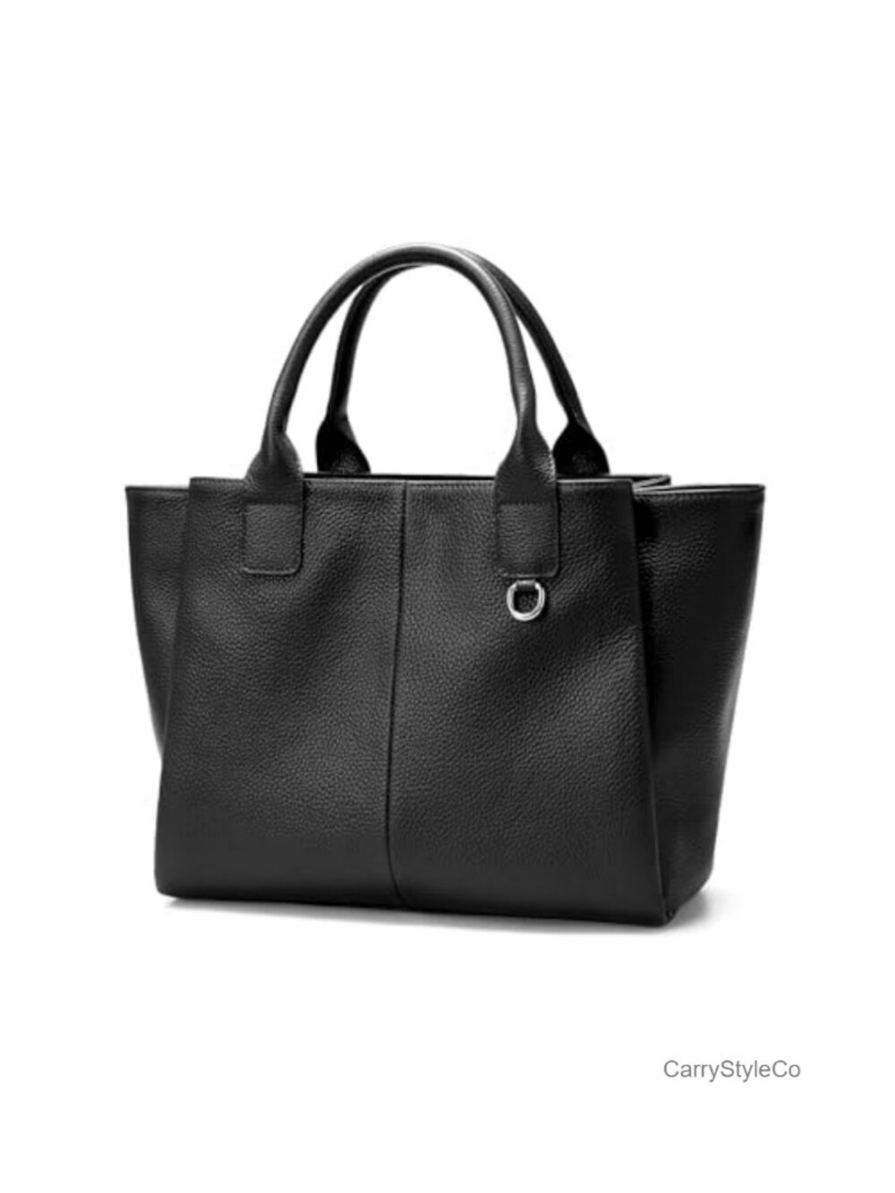 Genuine Leather Satchel Tote Triple Pocket Top Handle Crossbody Handbag